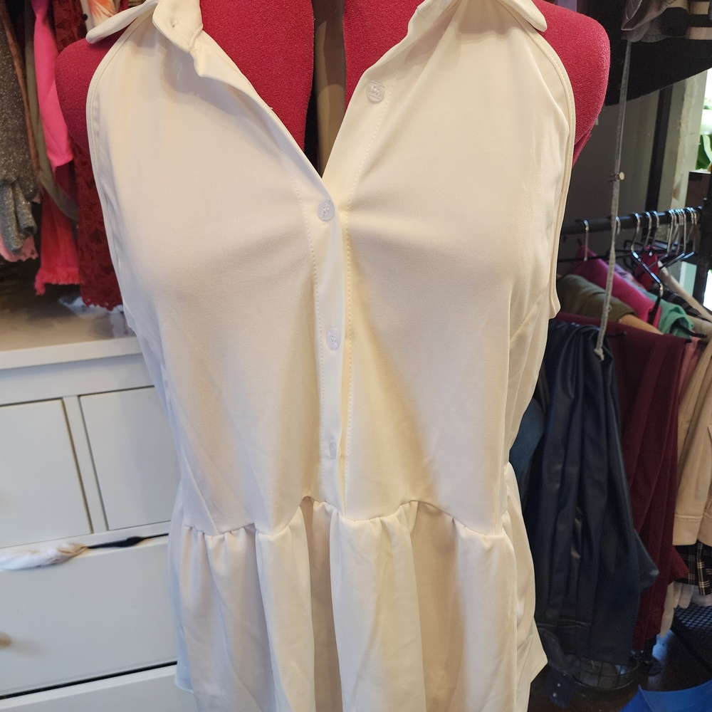 Chic White Button-Up Tank Top